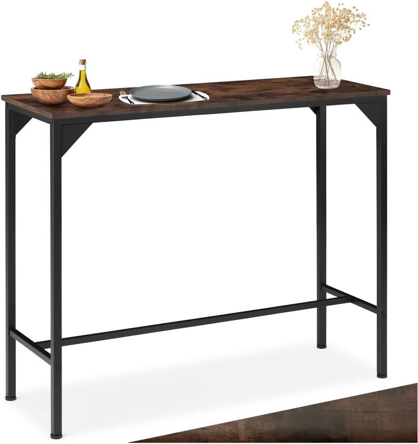 Tectake Bartafel Kerry keukentafel eettafel industrial dark LxBxH 120 x 40 x 100 5 cm 404338