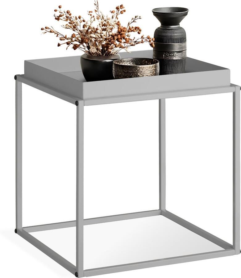 Tectake Bijzettafel Cambridge grijs 40x40x44cm maximale draagkracht 30kg 404182