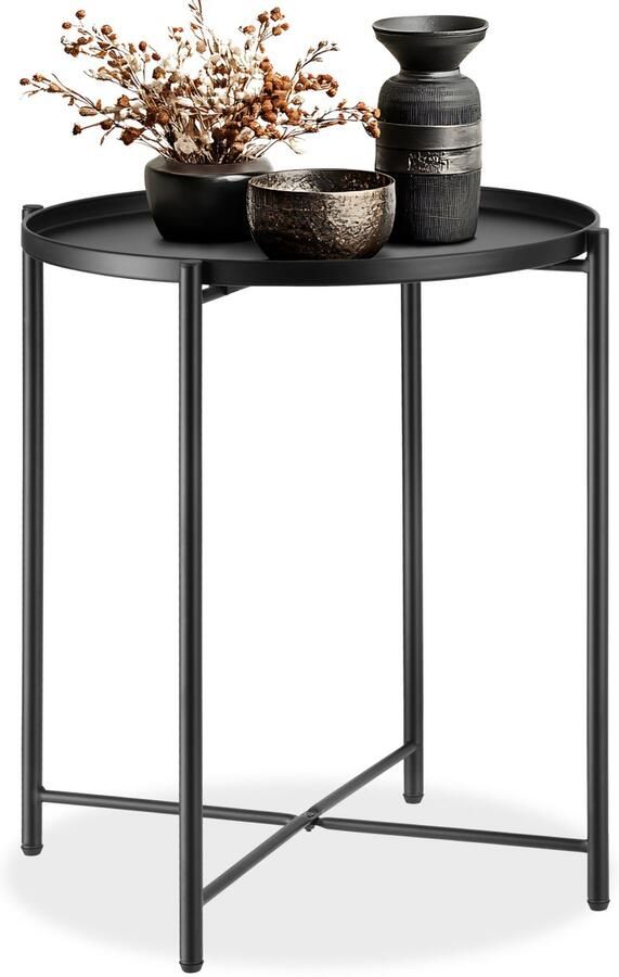 Tectake Bijzettafel Chester zwart 45 5x45 5x53cm maximale draagkracht 30kg 404185