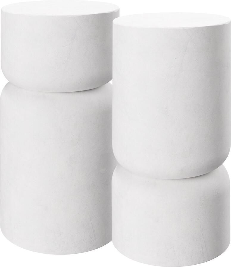 Tectake Set van 2 Bijzettafels Robuust Magnesiumoxide in Steenlook 28 x 54 5 cm Moderne Design Tafels Voor Woonkamer Slaapkamer of Kantoor