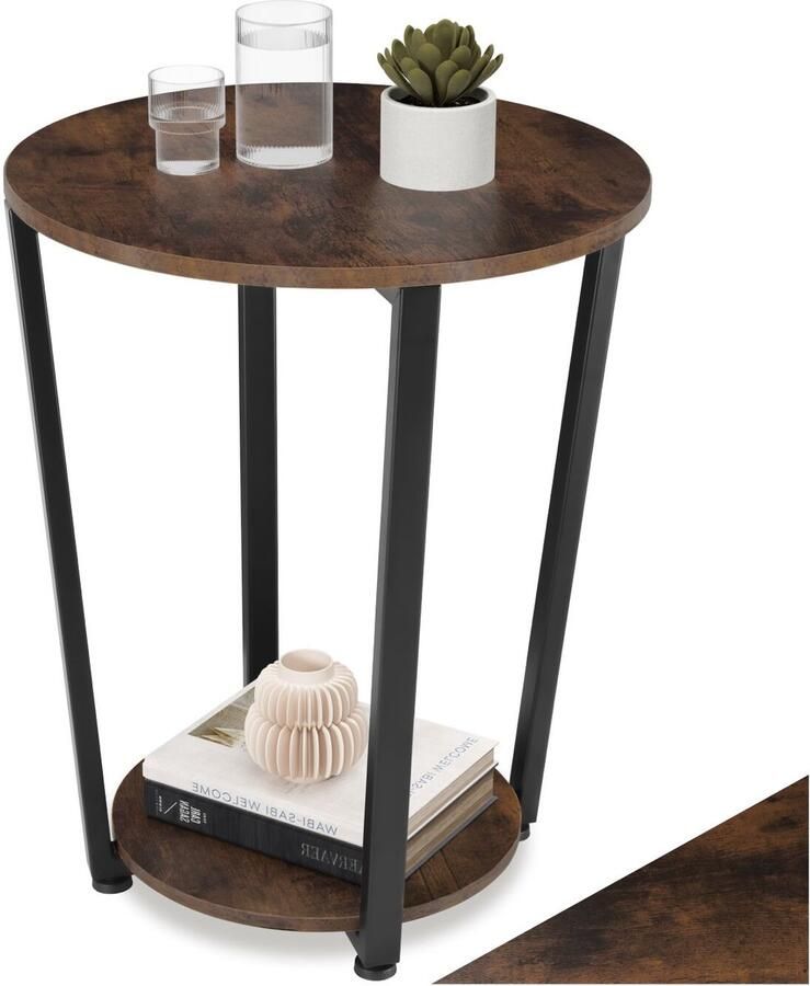 Tectake Bijzettafel Swindon industrial dark 404215