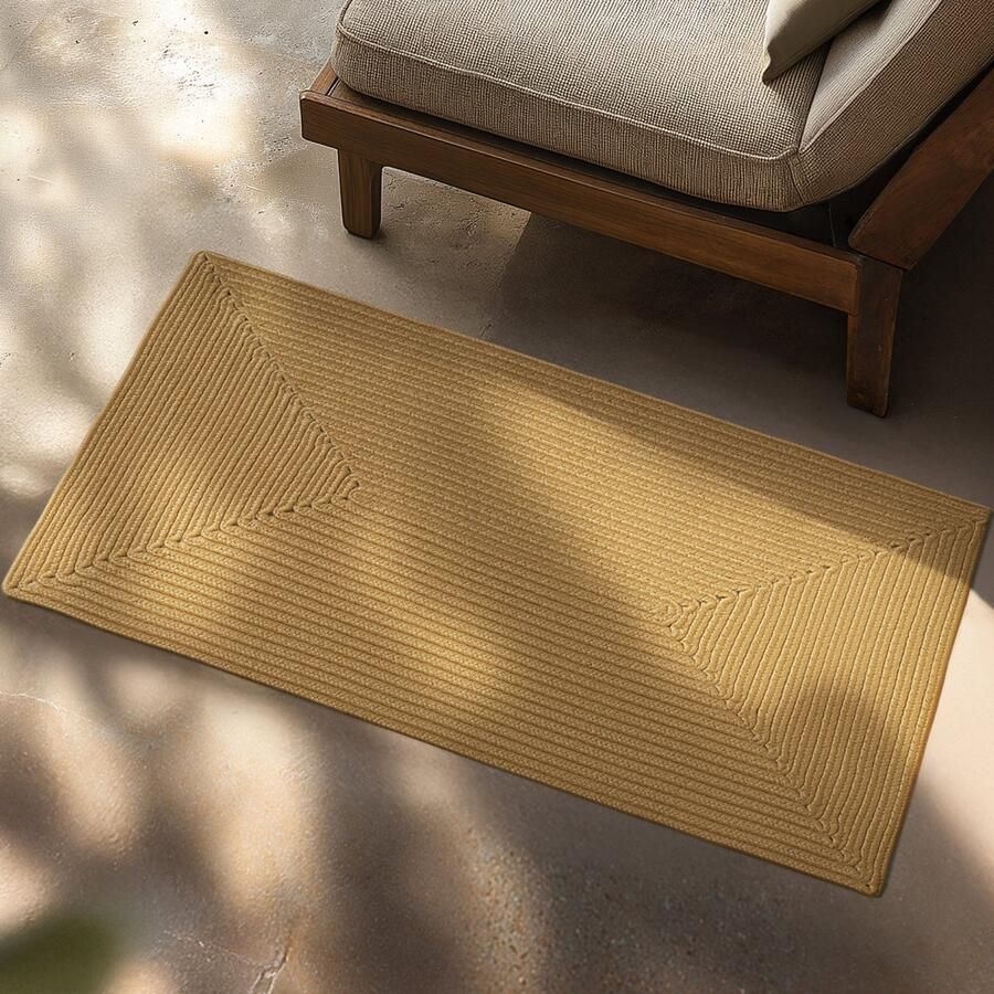 Tectake Gevlochten vloerkleed Jute-look vloerkleed voor binnen en buiten Boho-stijl Stevige kunstvezels onderhoudsvriendelijk en vormvast Vintage tapijt Div. afmetingen 60x90 cm