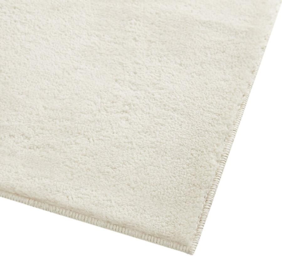 Tectake Kortpolig Vloerkleed 140 x 200 cm Creme Tapijt voor Woonkamer Slaapkamer Eetkamer Onderhoudsvriendelijk en Wasbaar Antislip Ondertapijt Allergievriendelijk maten en kleuren