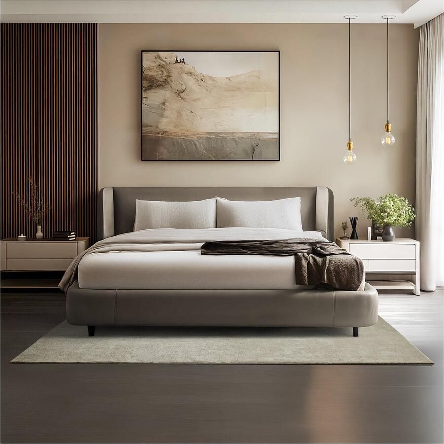 Tectake Kortpolig Vloerkleed 140 x 200 cm Zandkleur Tapijt voor Woonkamer Slaapkamer Eetkamer Onderhoudsvriendelijk en Wasbaar Antislip Ondertapijt Allergievriendelijk maten en kleuren