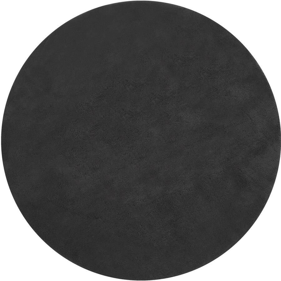 Tectake Kortpolig Vloerkleed Rond Ø120 cm Antraciet Tapijt voor Woonkamer Slaapkamer Eetkamer Onderhoudsvriendelijk en Wasbaar Antislip Ondertapijt Allergievriendelijk maten en kleuren