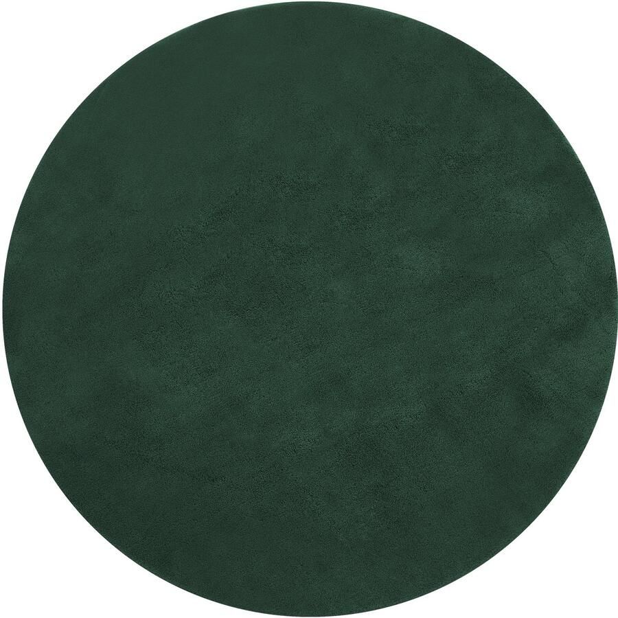 Tectake Kortpolig Vloerkleed Rond Ø120 cm Groen Tapijt voor Woonkamer Slaapkamer Eetkamer Onderhoudsvriendelijk en Wasbaar Antislip Ondertapijt Allergievriendelijk maten en kleuren