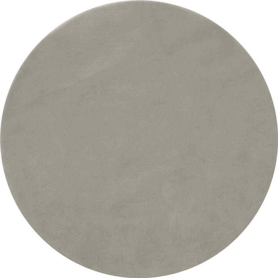 Tectake Kortpolig Vloerkleed Rond Ø120 cm Zandkleur Tapijt voor Woonkamer Slaapkamer Eetkamer Onderhoudsvriendelijk en Wasbaar Antislip Ondertapijt Allergievriendelijk maten en kleuren