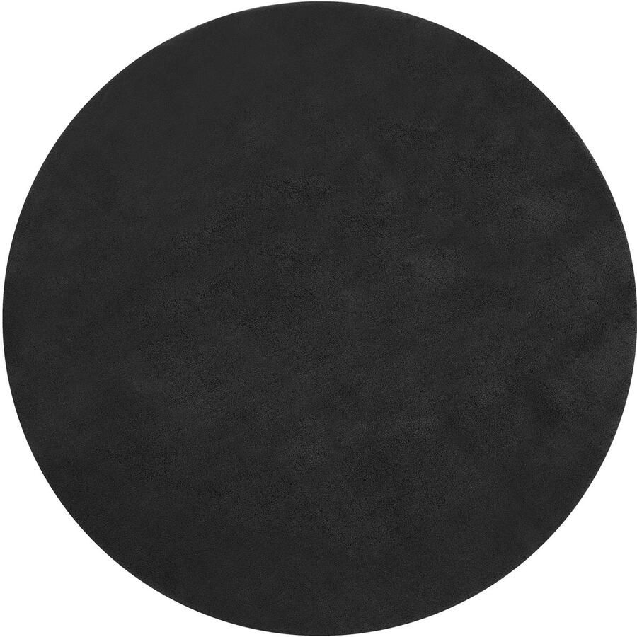 Tectake Kortpolig Vloerkleed Rond Ø120 cm Zwart Tapijt voor Woonkamer Slaapkamer Eetkamer Onderhoudsvriendelijk en Wasbaar Antislip Ondertapijt Allergievriendelijk maten en kleuren