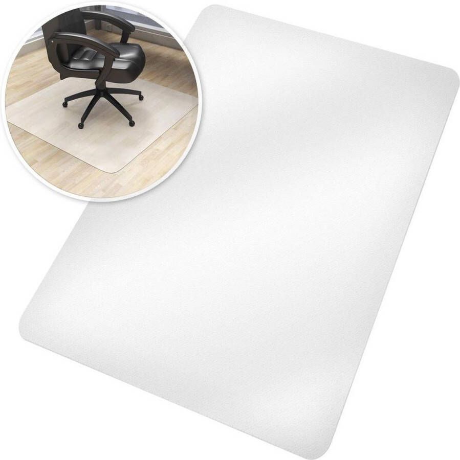 Tectake Vloerbeschermende mat 75 x 120 cm wit voor bureaustoelen 401694