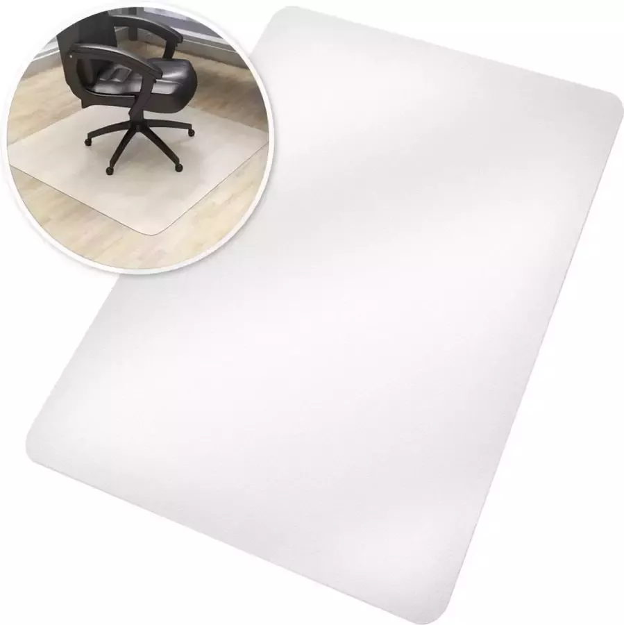 Tectake Vloerbeschermende mat 75 x 120 cm wit voor bureaustoelen 401694 - Foto 1