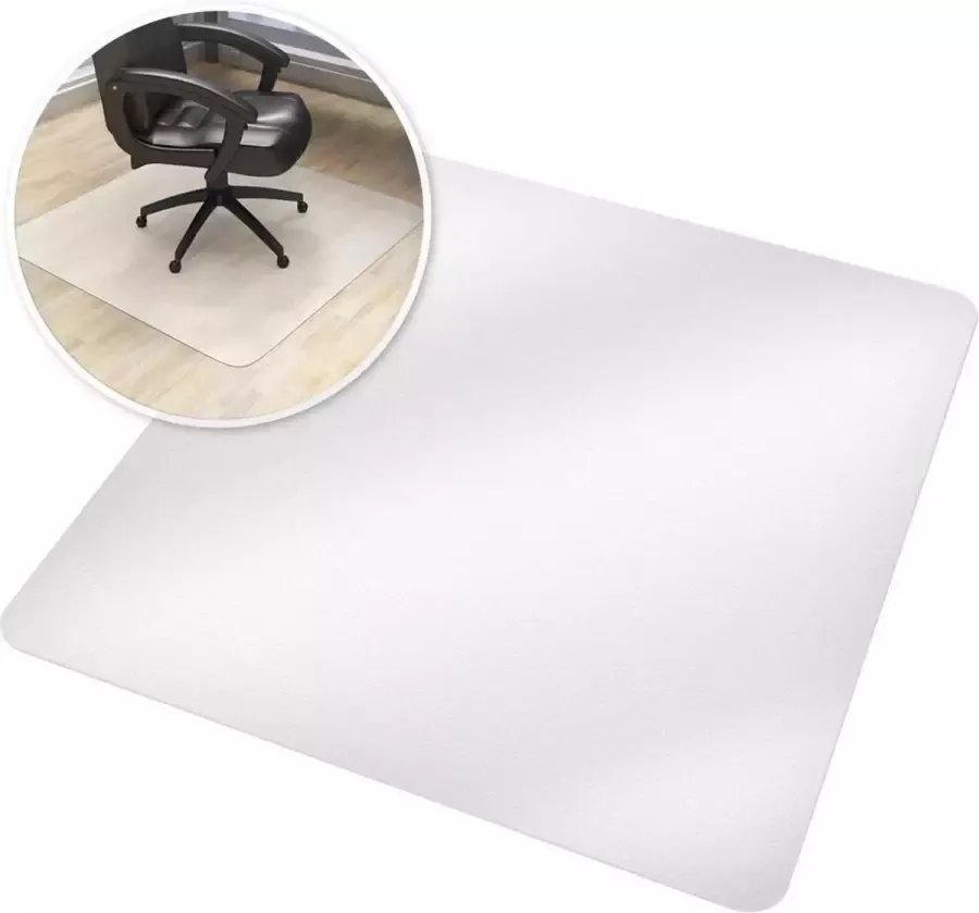 Tectake Vloerbeschermende mat 90 x 90 cm wit voor bureaustoelen 401693