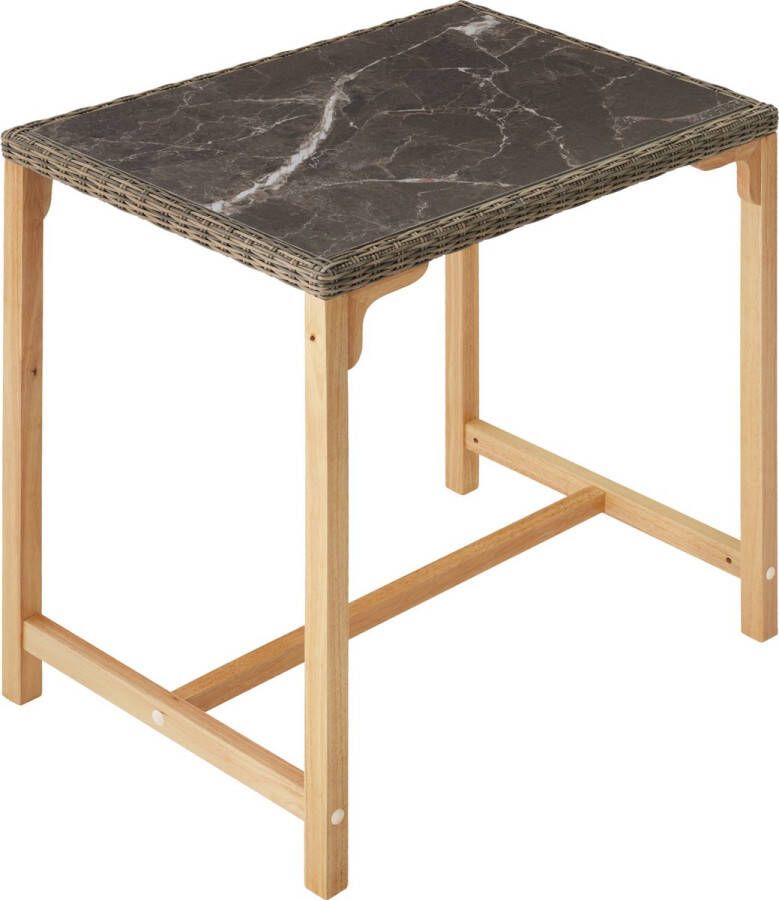 Tectake Wicker bartafel Kutina 96x65x100cm Keukentafel Eettafel Statafel Tuintafel natuur 404838 poly-rattan - Foto 2