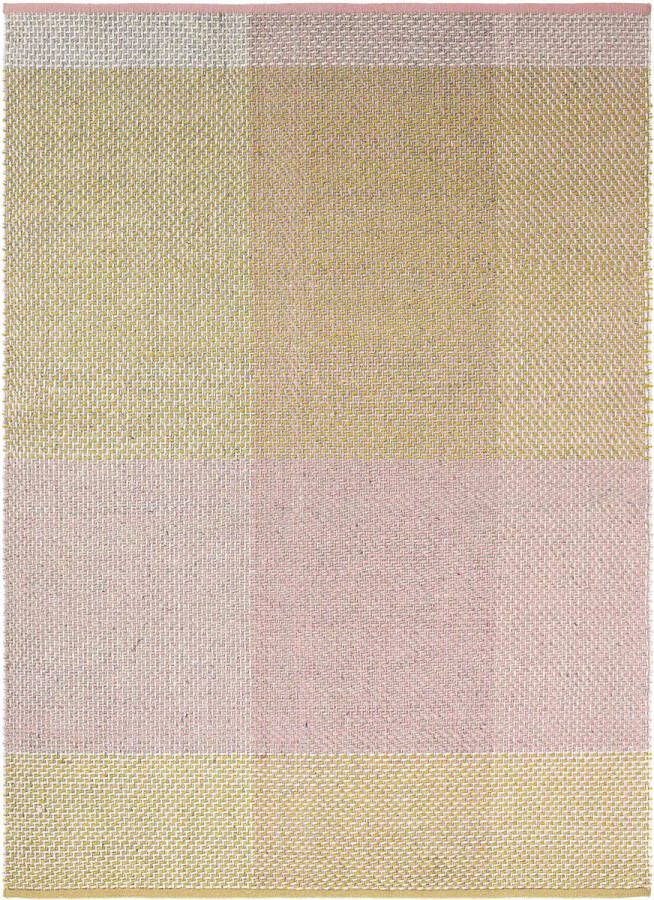 Ted Baker Check Neutral 56402 Vloerkleed 170x240 Rechthoek Laagpolig Tapijt Modern Geel Roze