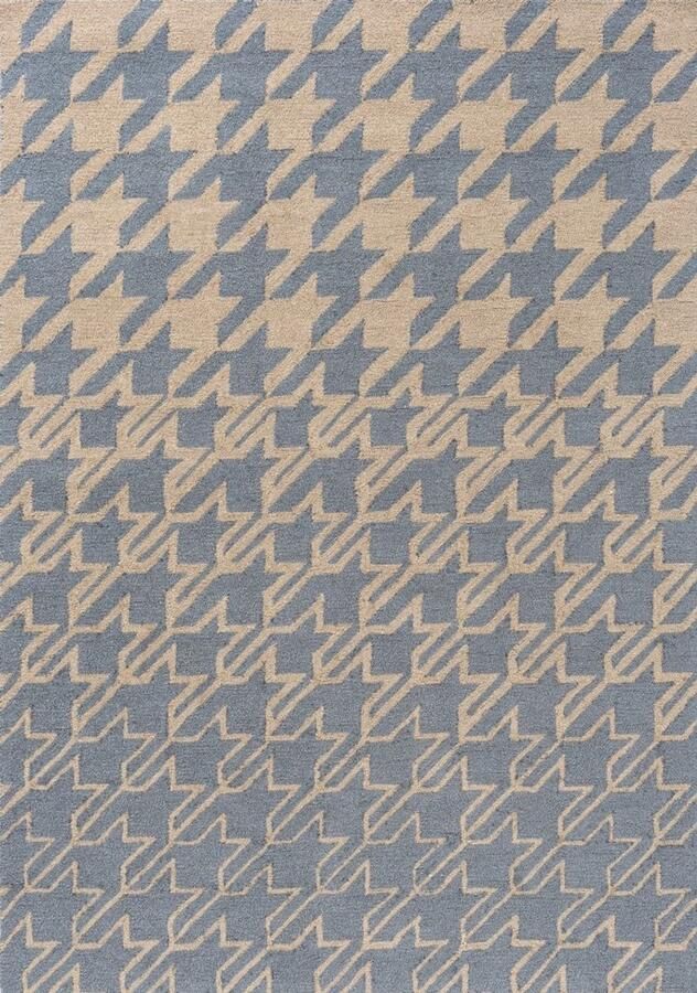 Ted Baker Houndstooth Washed Blue 45708 Vloerkleed 160 x 230 cm Blue Rectangular PET Dining room Living room Kitchen Terrace Gradation In & Outdoor Retro Modern