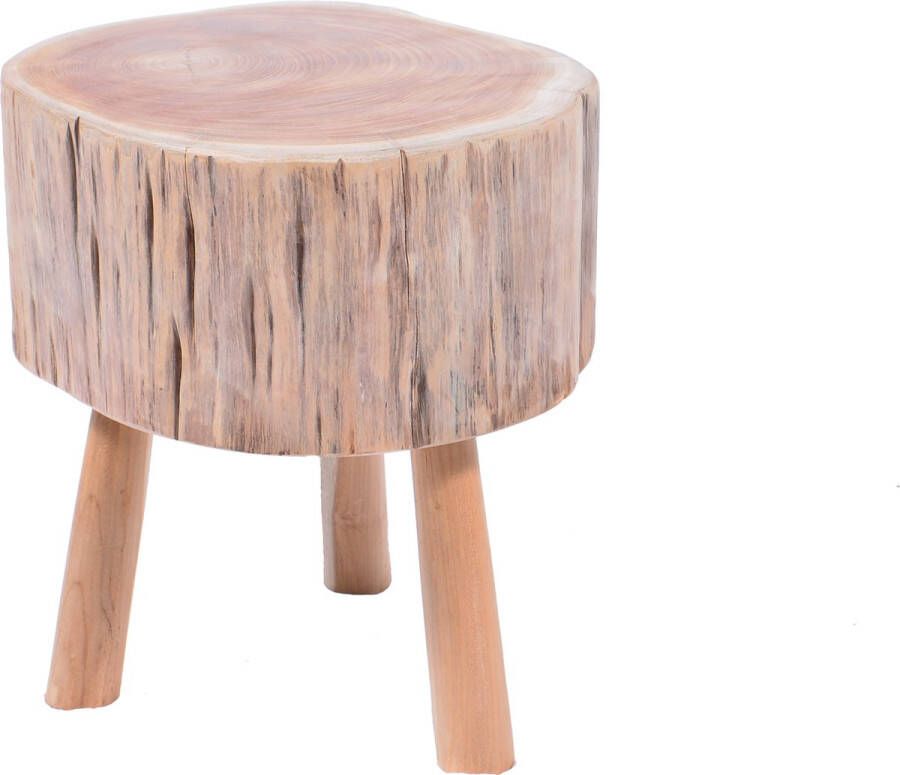 Tall Men Standing Kruk Tafeltje Nanda teakroot 3 pootjes Massieve robuustheid
