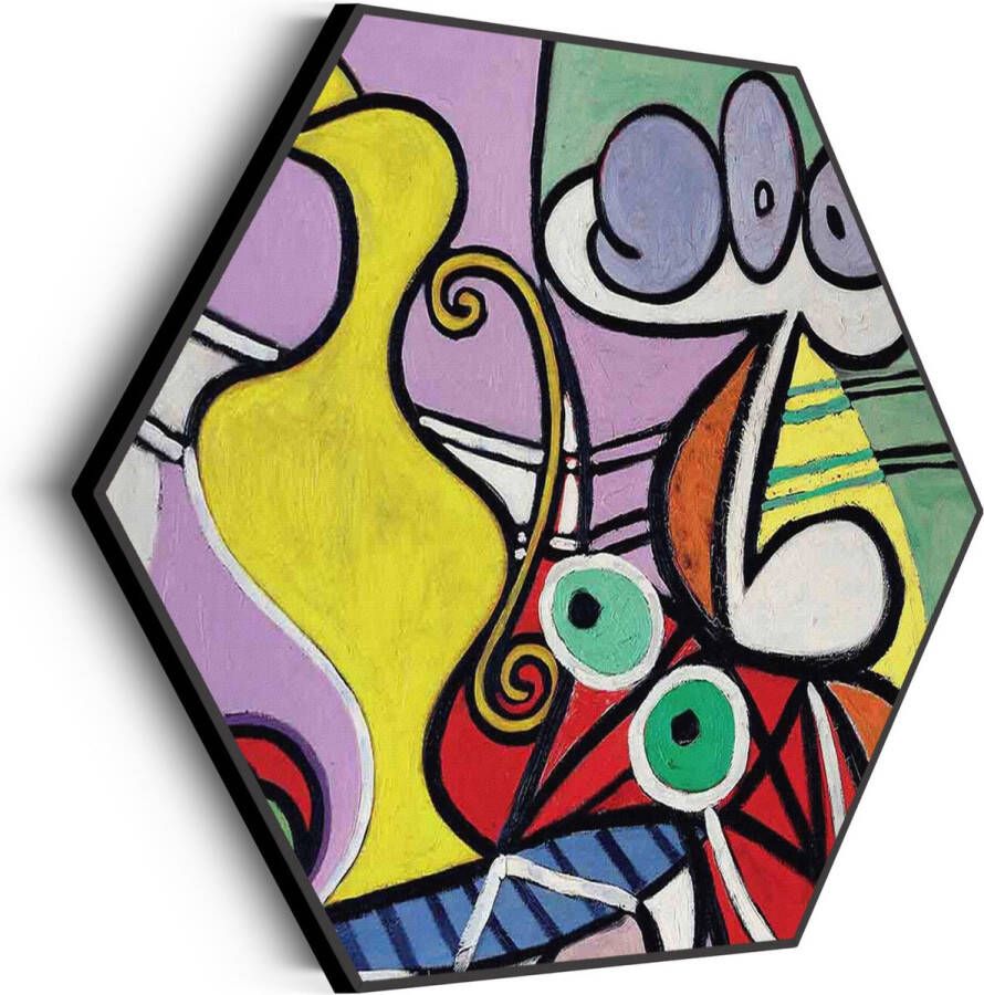 Tegen de Wand Akoestisch Schilderij Picasso stilleven op een stoel 1931 Hexagon Basic M (60 X 52 CM) Akoestisch paneel Akoestische Panelen Akoestische wanddecoratie Akoestisch wandpaneel