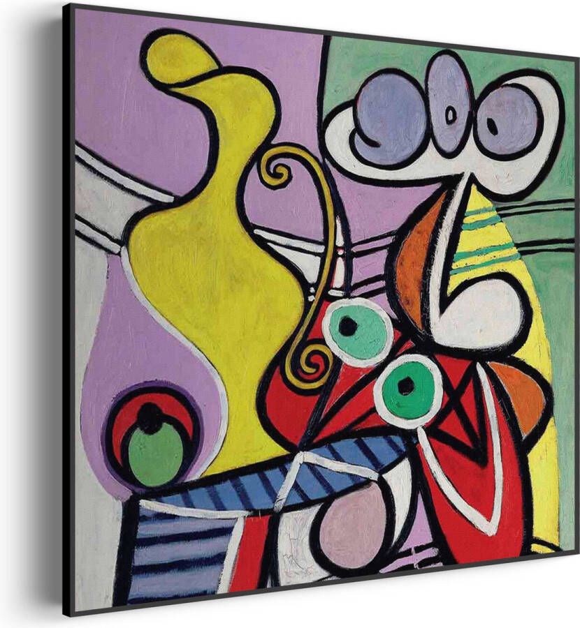 Tegen de Wand Akoestisch Schilderij Picasso stilleven op een stoel 1931 Vierkant Pro L (80 X 80 CM) Akoestisch paneel Akoestische Panelen Akoestische wanddecoratie Akoestisch wandpaneel
