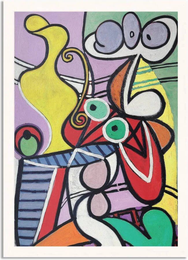 Tegen de Wand Poster Picasso stilleven op een stoel 1931 Rechthoek Verticaal Met Lijst XL (50 X 70 CM) Witte Lijst Wanddecoratie Posters - Foto 2