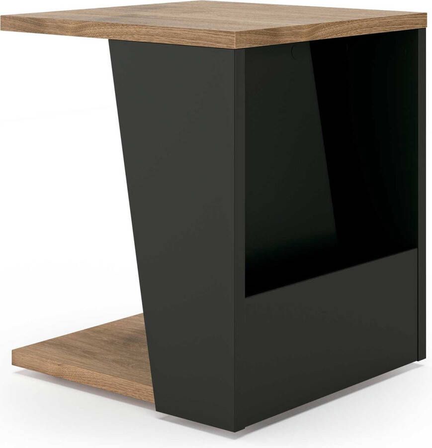 TemaHome EMOB Bijzettafeltje Albi 40x40cm walnoot zwart Hoektafels Bruin; Zwart Fineer; Metaal Hoektafels Op voorraad - Foto 2