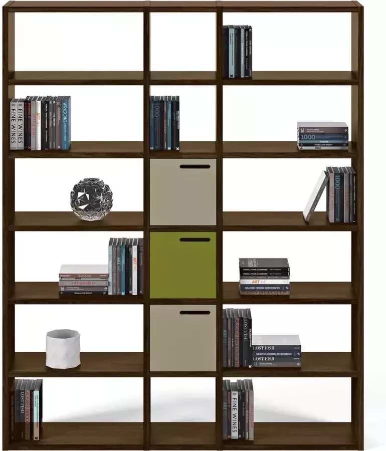 TemaHome Boekenkast Pombal 18 vakken breed walnoot - Foto 2