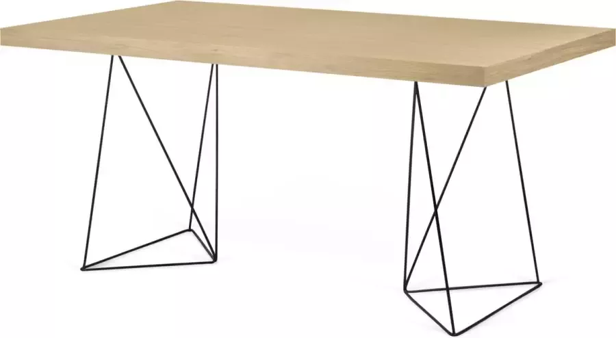 TemaHome Bureau Eik fineer tafelblad Lengte = 160 cm Zwart metalen onderstel - Foto 5
