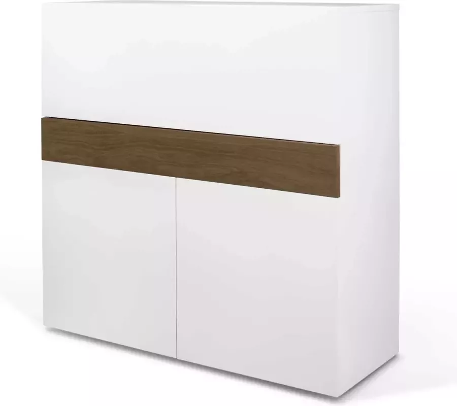 TemaHome Bureau opbergkast Fox 110cm wit walnoot - Foto 2