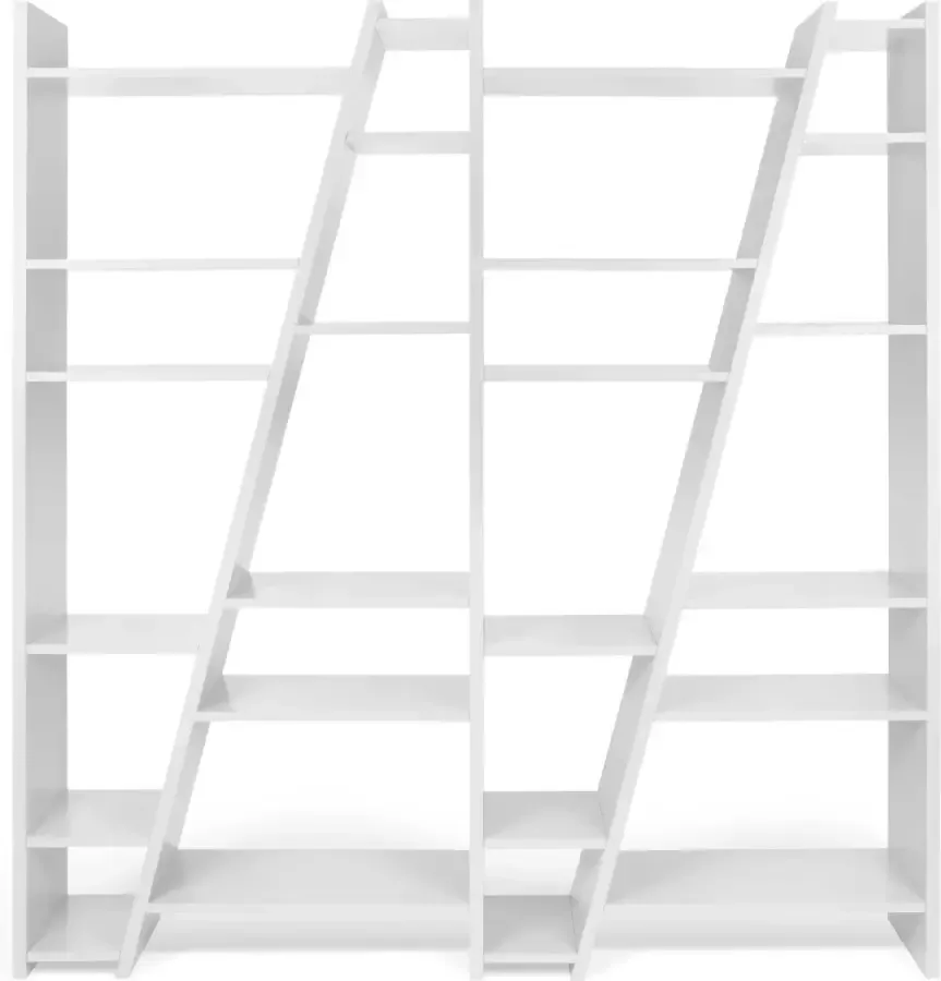 TemaHome Open Boekenkast Delta 004 L190 x B30 x H195 cm Mat Wit