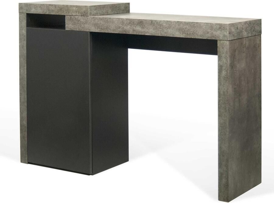 TemaHome EMOB Bureau Delta 119cm beton Kantoor outlet Zwart; Grijs; Betonlook MDF Kantoor outlet Op voorraad - Foto 3