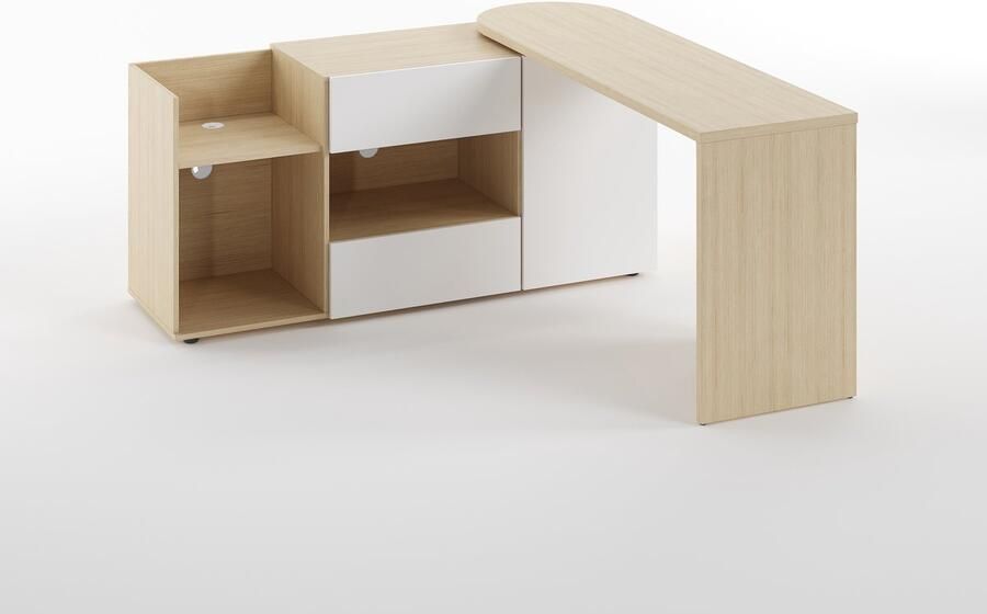 TemaHome Tango bureau draaibaar Multifunctioneel L=160 cm Eiklook wit