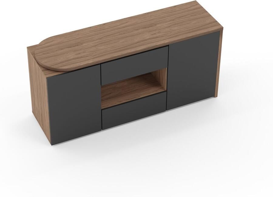 TemaHome Tango bureau draaibaar Multifunctioneel L=160 cm Walnoot zwart