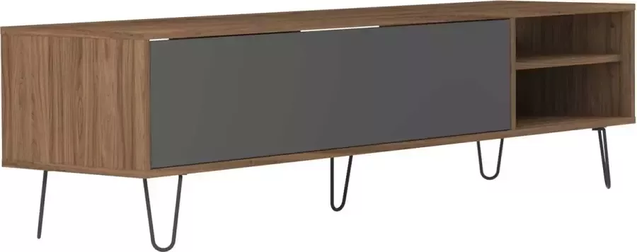 Symbiosis TV-meubel Lardal walnootkleur grijs 43 5x165x40 cm Leen Bakker - Foto 2