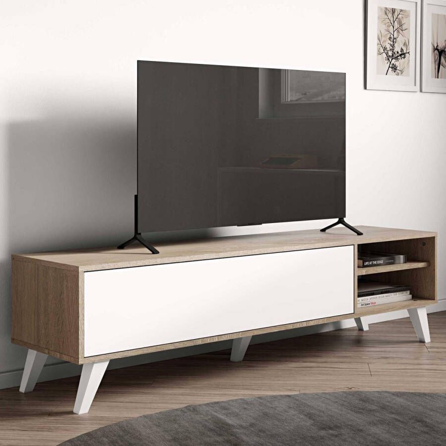 Symbiosis TV-meubel Heidal eikenkleur wit 43 2x165x40 cm Leen Bakker - Foto 1