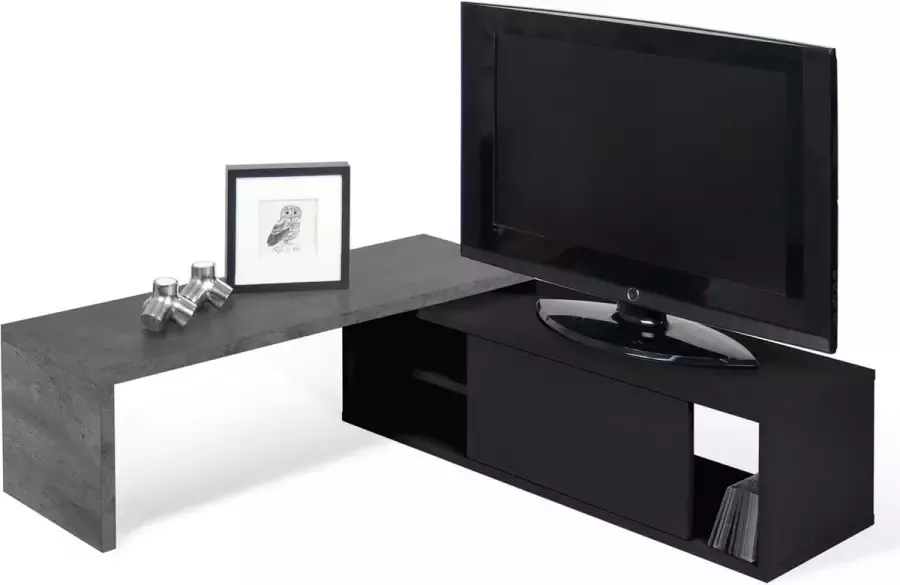 TemaHome TV Meubel Tv-meubel Movie 110cm Zwart; Grijs; Betonlook - Foto 3