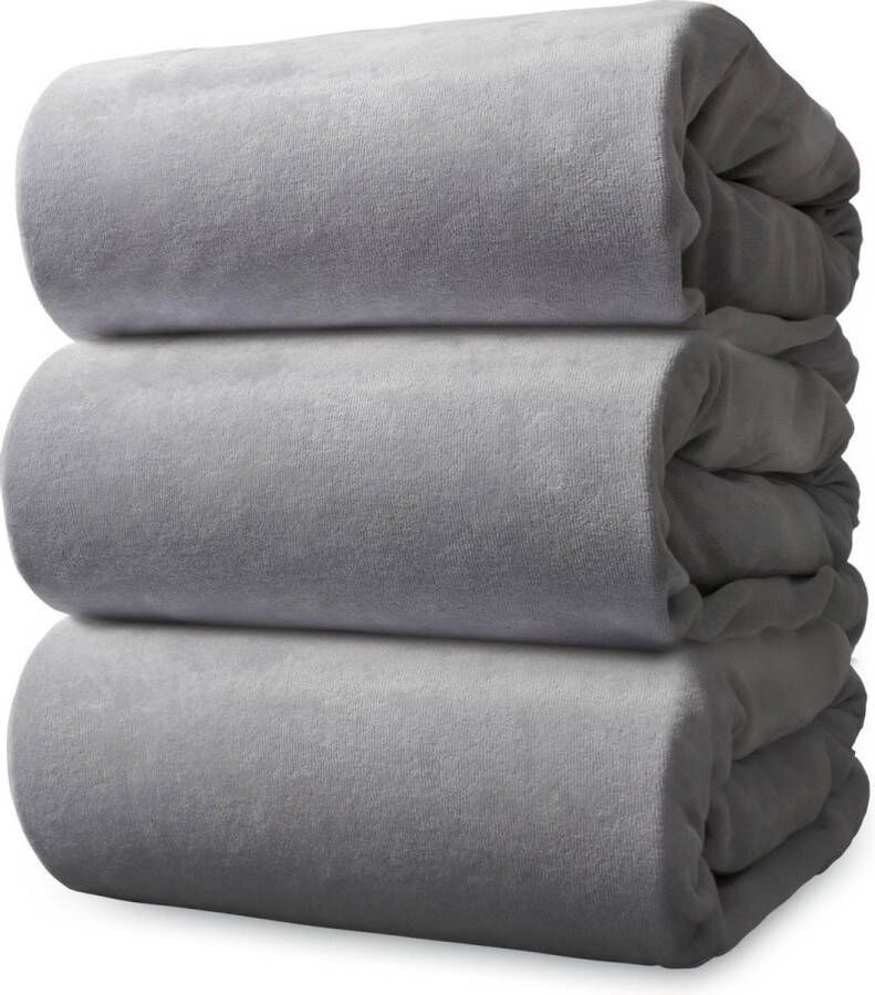 Ten Cate Katoenen Velours Hoeslaken Tweepersoons Hoeslaken Grijs 160x200 cm met hoekhoogte 25 cm Geschikt voor boxsprings en matras Perfecte Pasvorm Elastiek Rondom