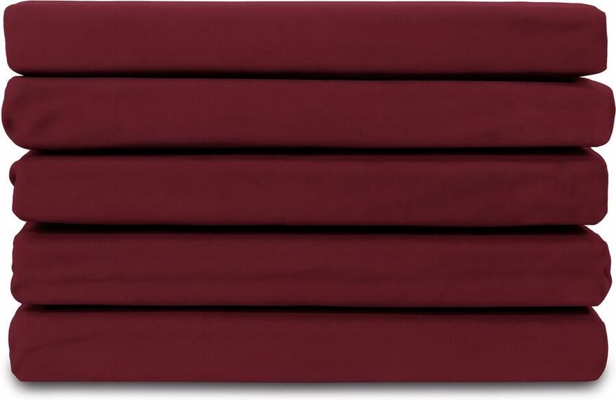 Ten Cate Hoeslaken 90x200 Katoensatijn Hoeslakens Geschikt voor boxspring en matras Hoekhoogte 35cm Elastiek Rondom Strijkvrij Bordeauxrood