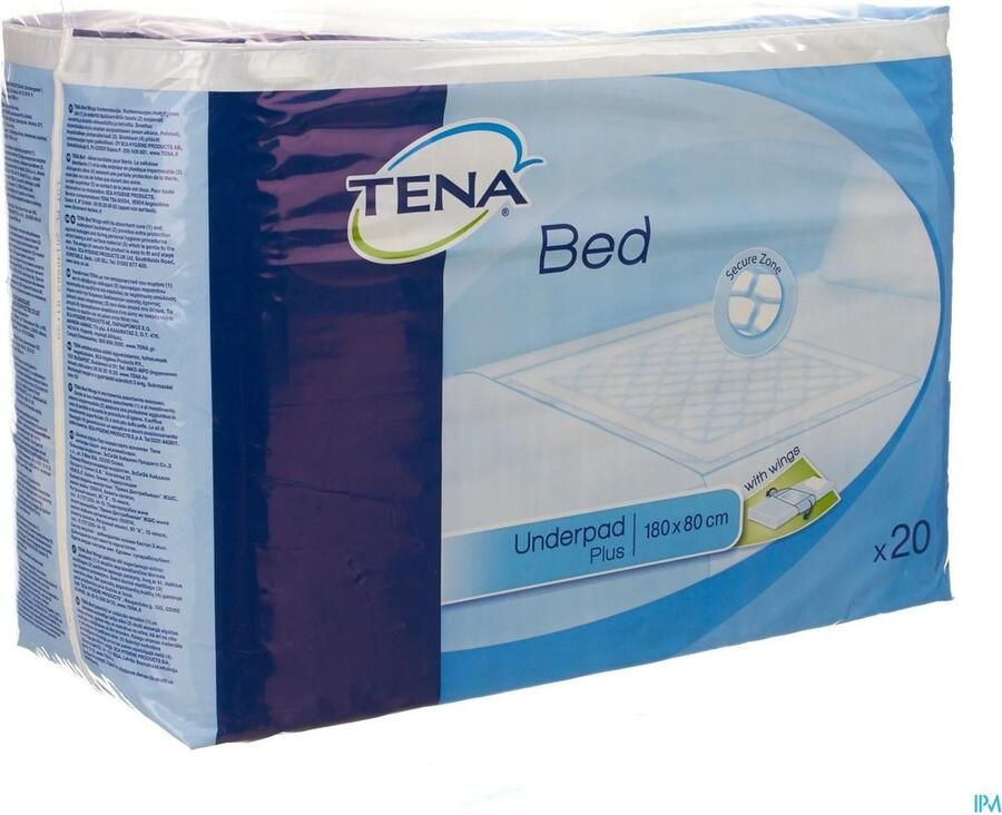 TENA Bed Plus 80 x 180 cm (met instopstroken) 1 pak van 20 stuks