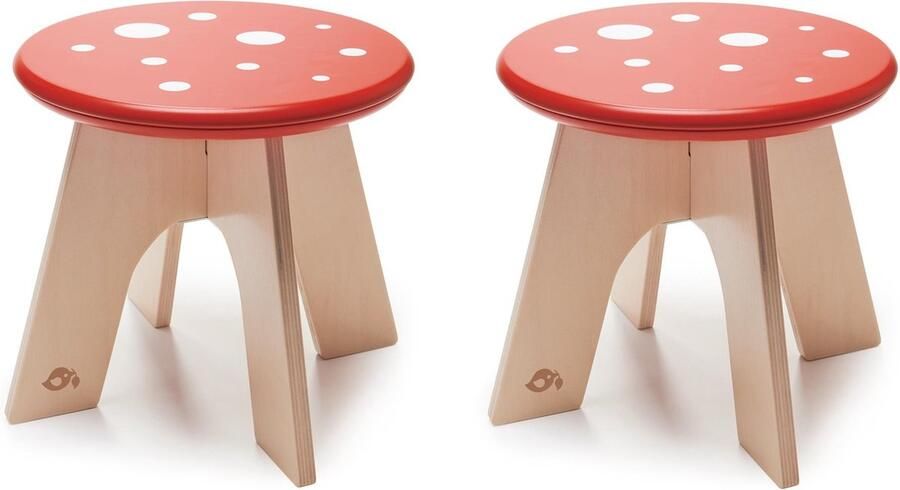 Tender Leaf Toys houten paddestoel kruk set van 2 34 x 34 x 28 cm