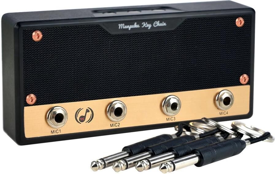 Tenorange Vintage Gitaar Cabinet Sleutelhouder Wandmontage Organisator met 4 Haken Metaal + Plastic Compact & Decoratief