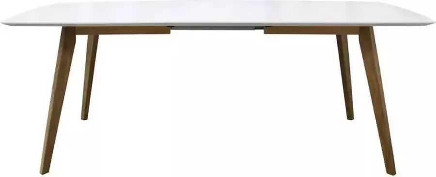 Tenzo eetkamertafel Bess wit eiken 160(205)x95 cm Leen Bakker
