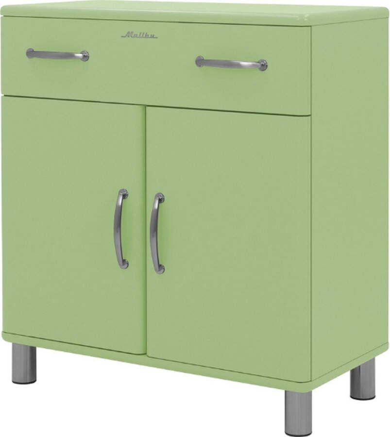 Tenzo Bijzetkastje Malibu 2 deuren 1 lade groen - Foto 2