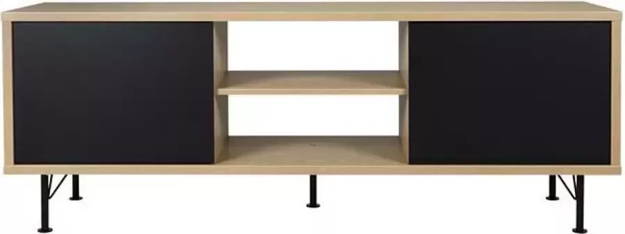 Tenzo tv-meubel Flow eikenkleur zwart 60x164x44 cm Leen Bakker - Foto 1