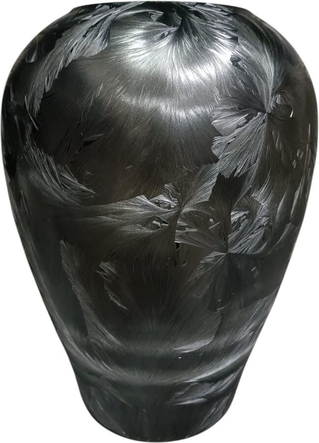 Terroso Handgemaakte Glazen Vaas – Luxe Design – Zwart Gemarmerd Effect – 27 cm Hoog – Moderne Decoratie voor Woonkamer & Tafel