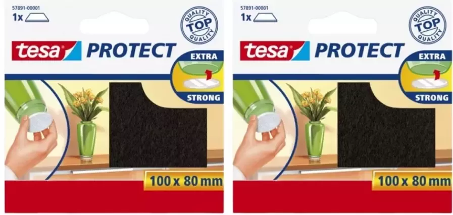 Tesa protect vilt bruin zelfklevend beschermend 100 x 80 mm 2 stuks