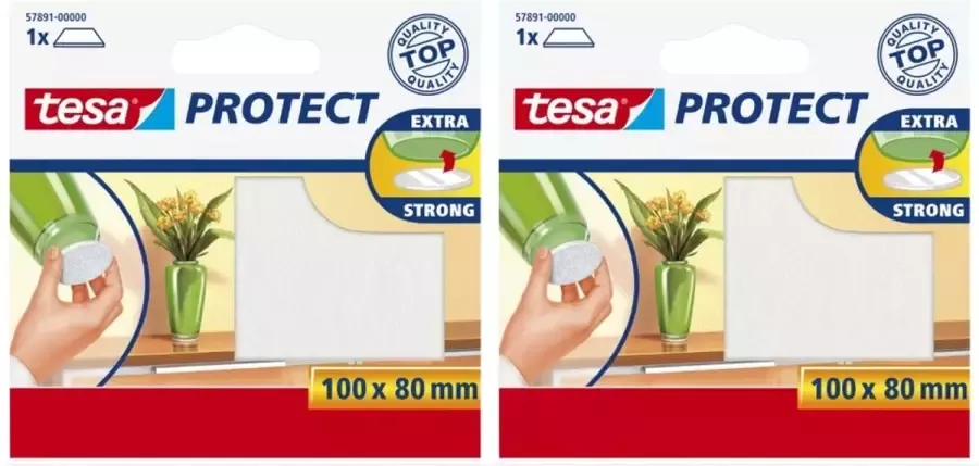 Tesa protect vilt wit zelfklevend beschermend 100 x 80 mm 2 stuks