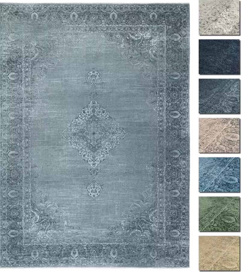 TESSO LIVING Kelim Vintage Tapijt Woonkamer Zilver 230 X 320 cm Modern Laagpolig Vloerkleed Superzacht Machinewasbaar