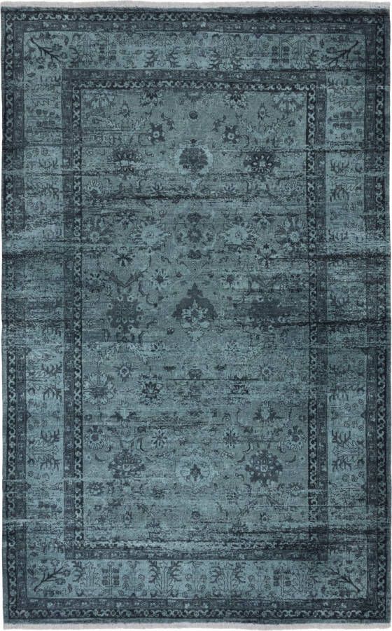 TESSO LIVING Kelim Vintage Vloerkleed Groen 80 x 215 cm Premium Laagpolig Woonkamer Tapijt Boho Stijl Anti-Slip Machinewasbaar & Super Zacht
