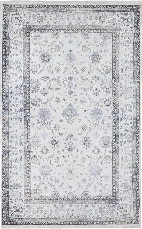 TESSO LIVING Kelim Vintage Vloerkleed Zand 155 x 225 cm Premium Laagpolig Woonkamer Tapijt Boho Stijl Anti-Slip Machinewasbaar & Super Zacht