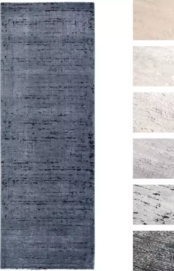 TESSO LIVING Laagpolig Vloerkleed Blauw 80 X 200 cm Tapijt Voor Woonkamer Superzacht Modern Laagpolig Tapijt