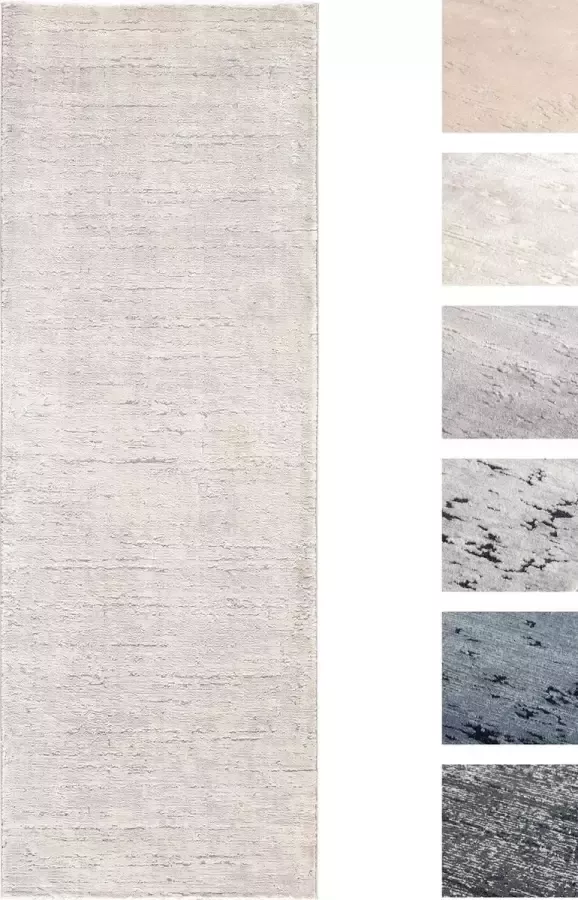TESSO LIVING Modern Laagpolig Vloerkleed – 80 X 300 cm – Lichtgrijs – Premium Woonkamer Tapijt – Geschikt voor Vloerverwarming