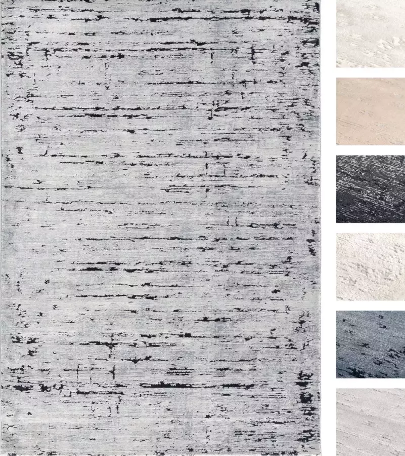 TESSO LIVING Modern Laagpolig Vloerkleed – 120 X 170 cm – Grijs – Premium Woonkamer Tapijt – Geschikt voor Vloerverwarming